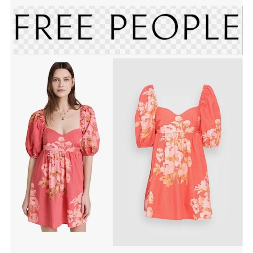 SZ L Free People Peony Babydoll Mini Dress